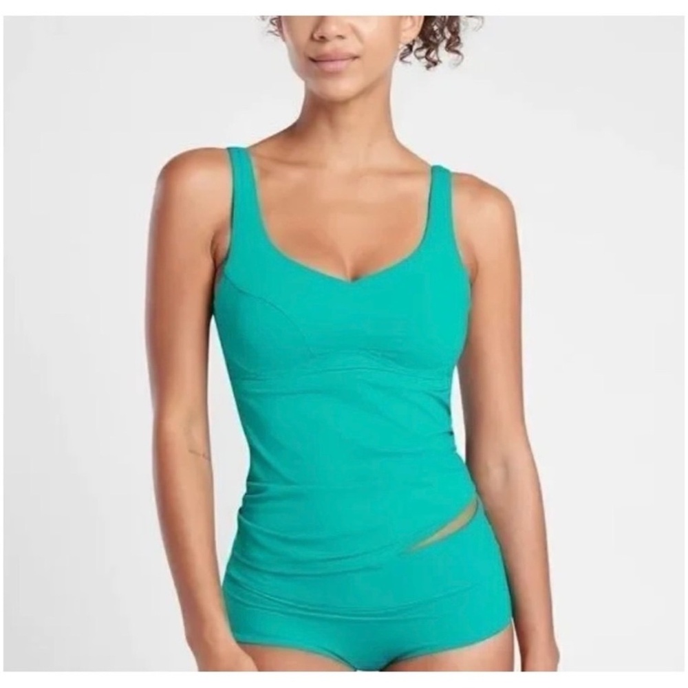 Athleta Bondi Bra Cup Teal Tankini - Women's 34D/DD
